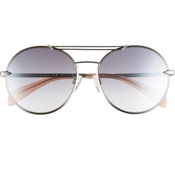 rag & bone 59mm Round Metal Aviator Sunglasses - Picture 3 of 14